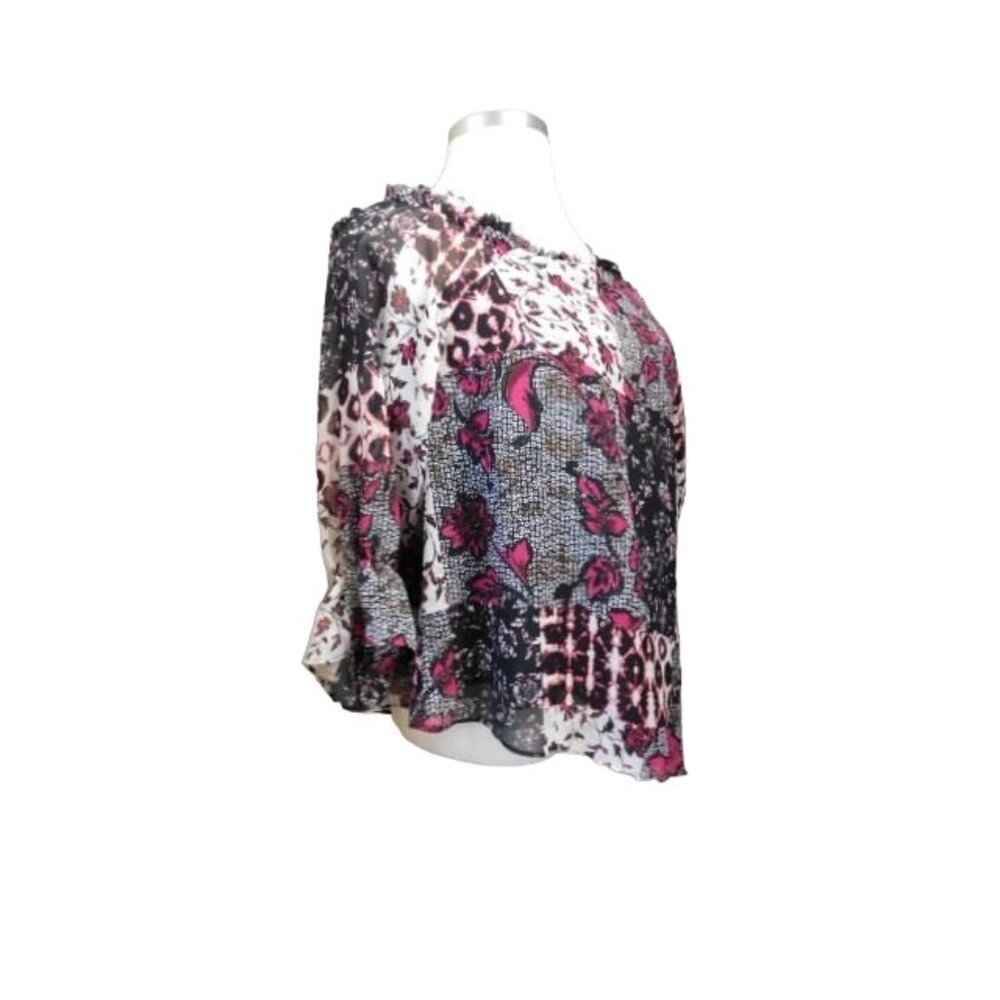 INC Size 1X Plus Size Gladiator Strappy Ruffle Trim Blouse Top NWT $79